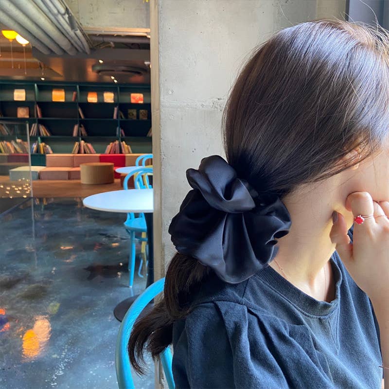 Oversized Satin Scrunchie - Soft Silk Hair Tie for Women