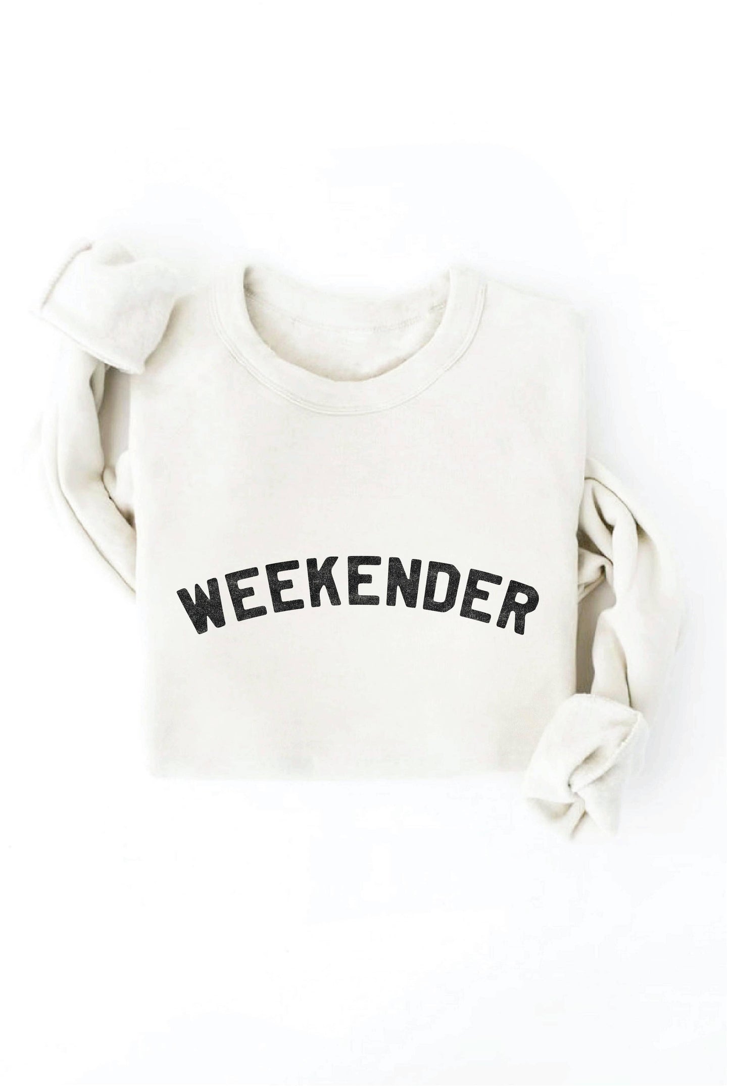 WEEKENDER Graphic Sweatshirt: HEATHER DUST