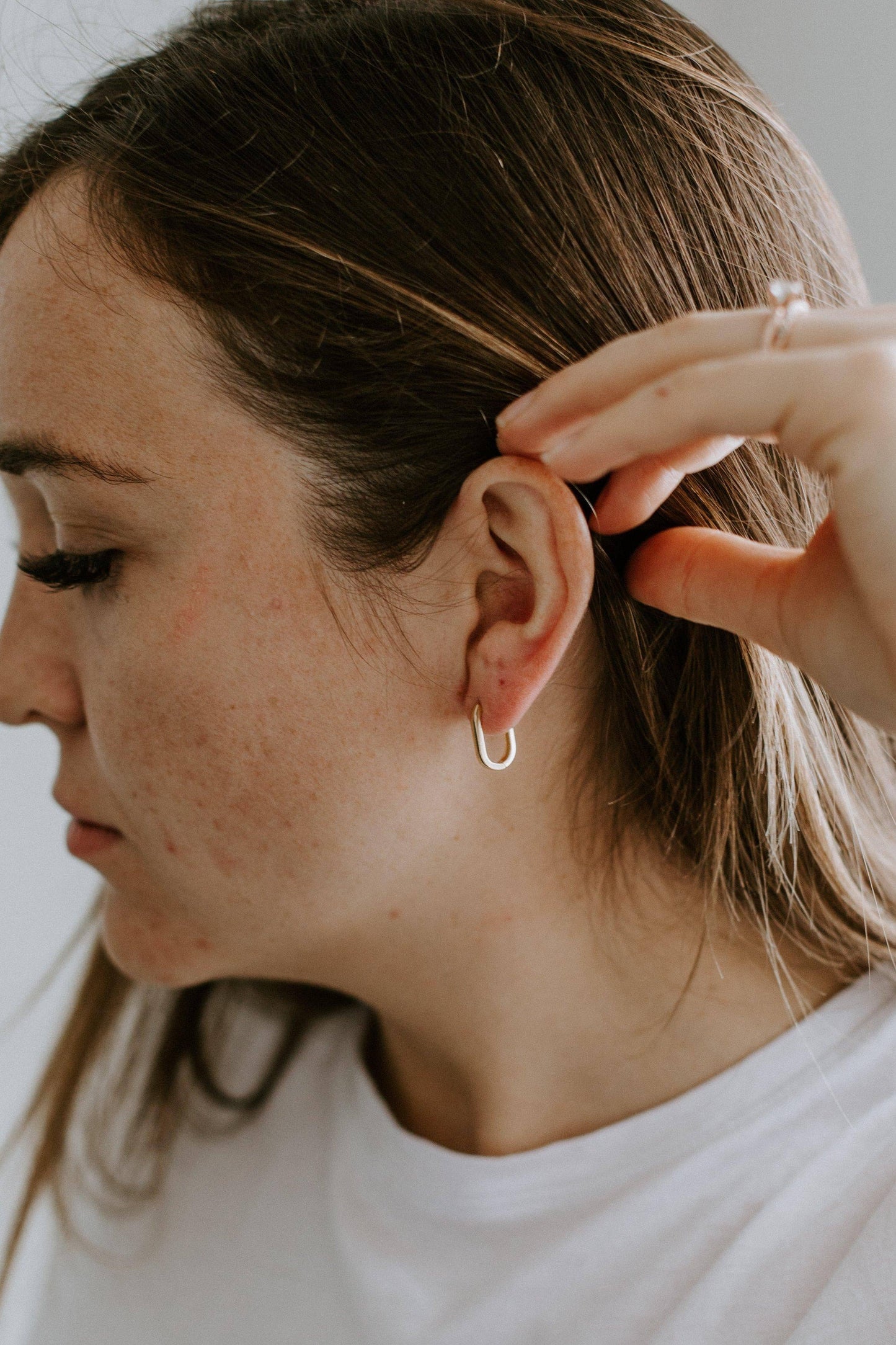 Rectangle Huggie Hoop Earrings