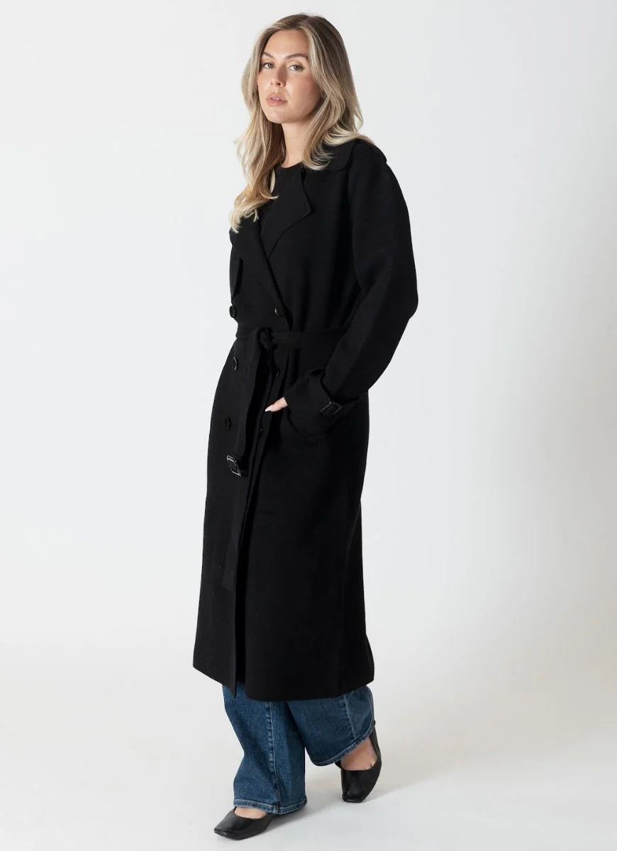 Lyla + Luxe Preston Knit Trench Coat jacket