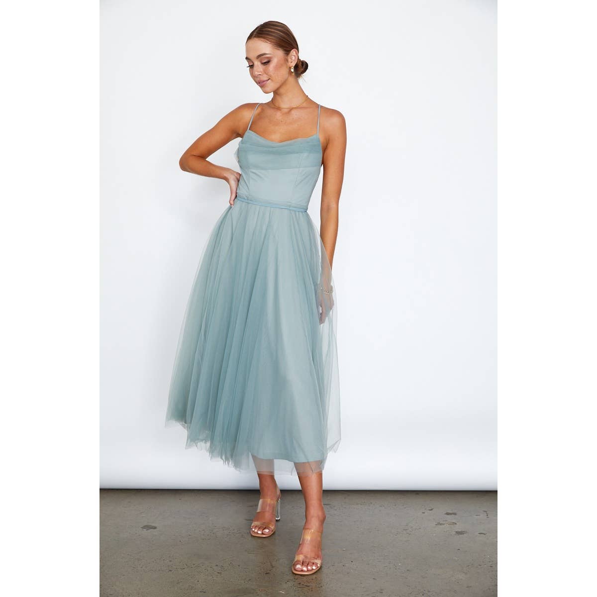 Sage Tulle Ballerina MIDI Dress