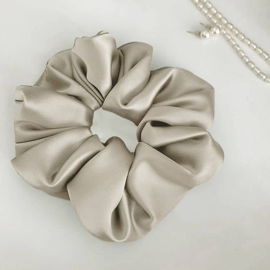 Oversized Satin Scrunchie - Soft Silk Hair Tie for Women