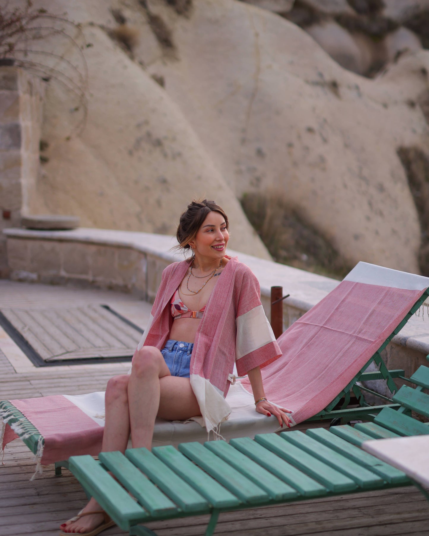 Striped Orange Beach Cover Up