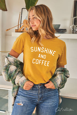 SUNSHINE AND COFFEE Graphic T-Shirt : VINTAGE WHITE / S