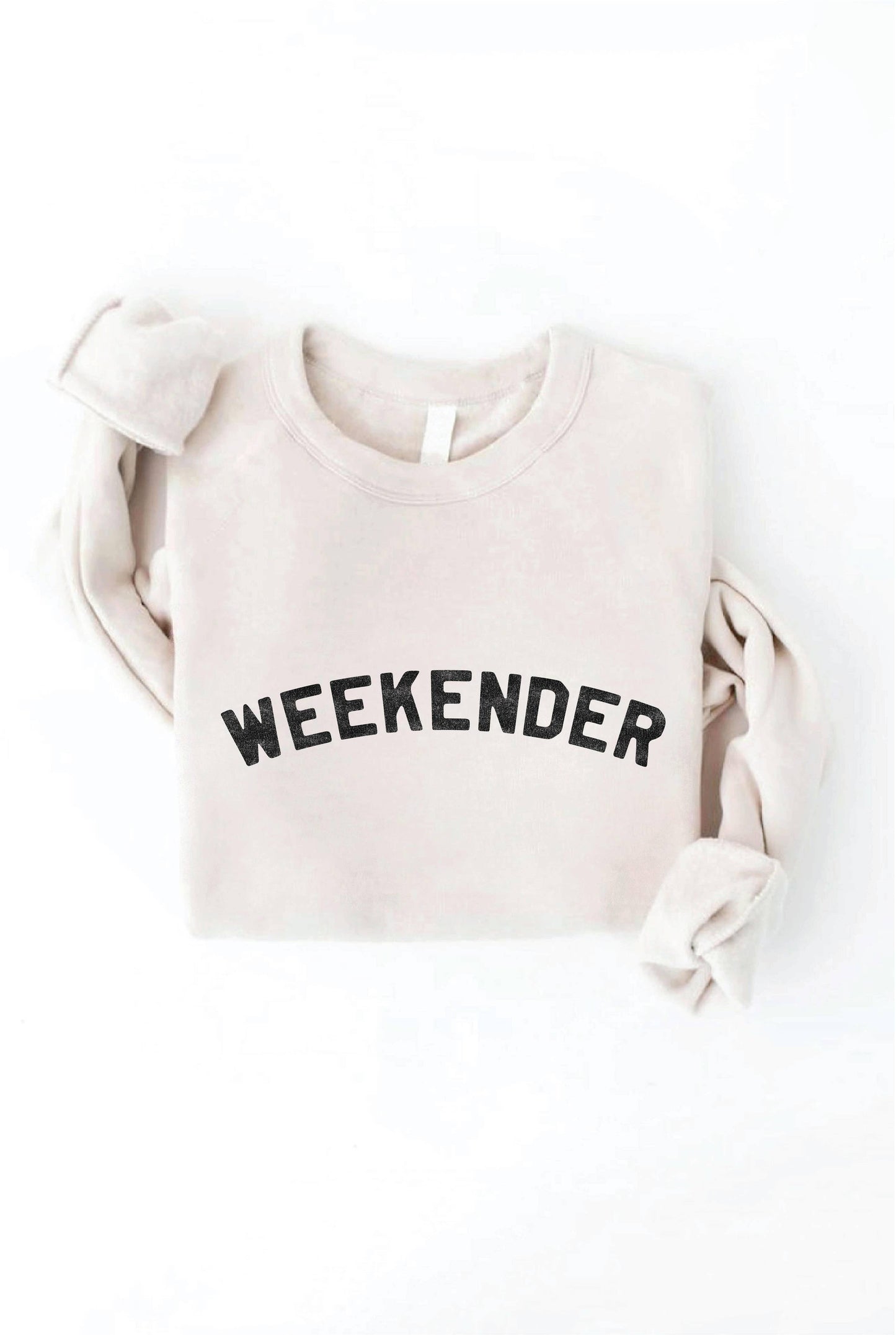 WEEKENDER Graphic Sweatshirt: HEATHER DUST