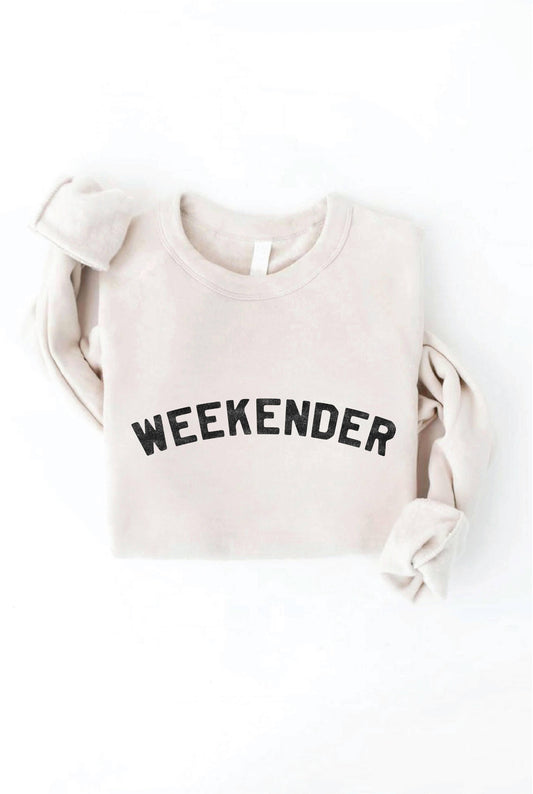 WEEKENDER Graphic Sweatshirt: HEATHER DUST