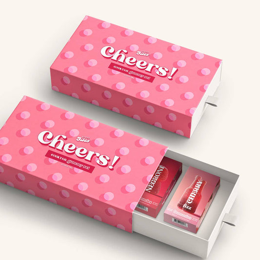 Cheers! Cocktail Flavored Gummy Gift Box, Alcohol-Free