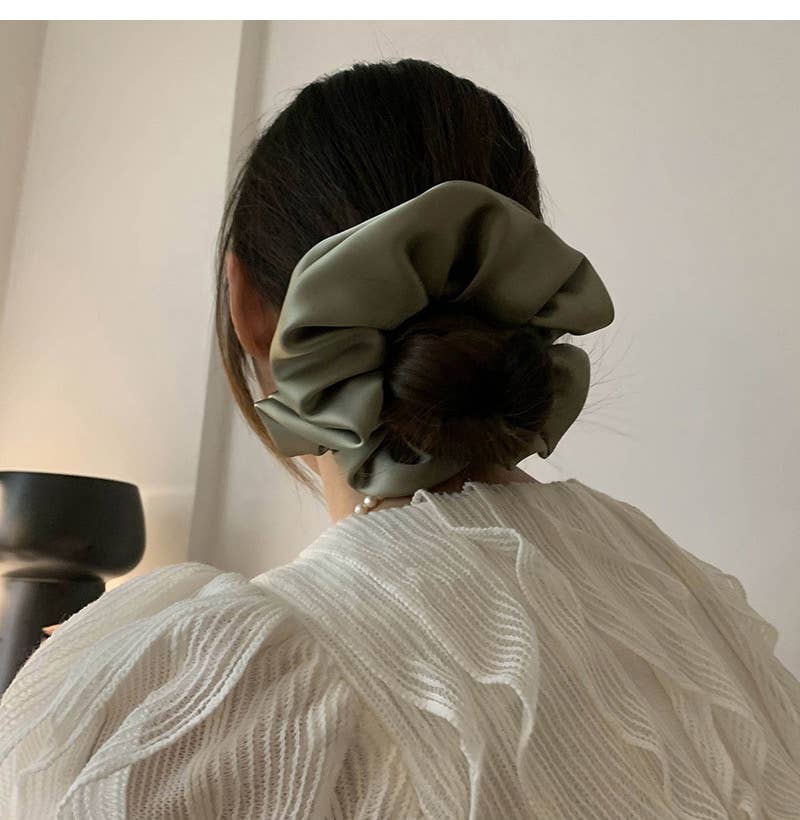 Oversized Satin Scrunchie - Soft Silk Hair Tie for Women