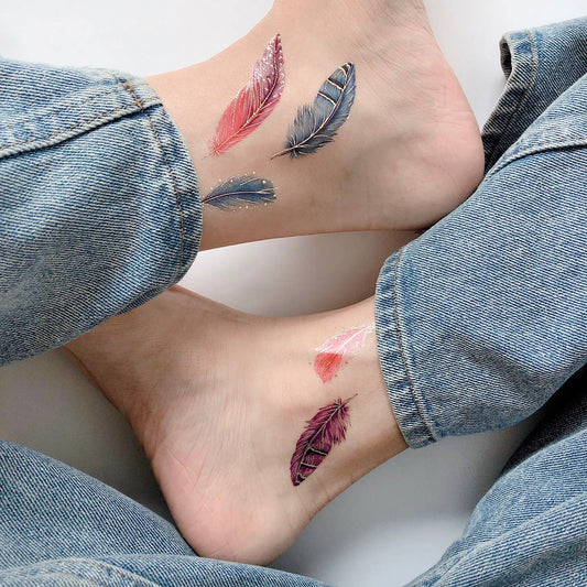 Colour Feathers Temporary Tattoos Stickers