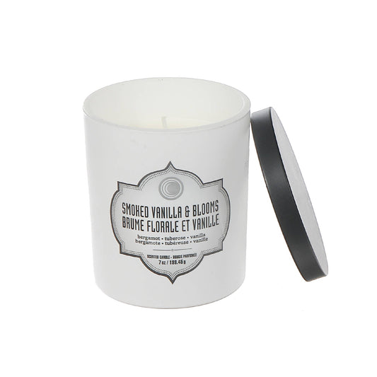 7 oz White Jar Scented Candle Smoked Vanilla Blooms