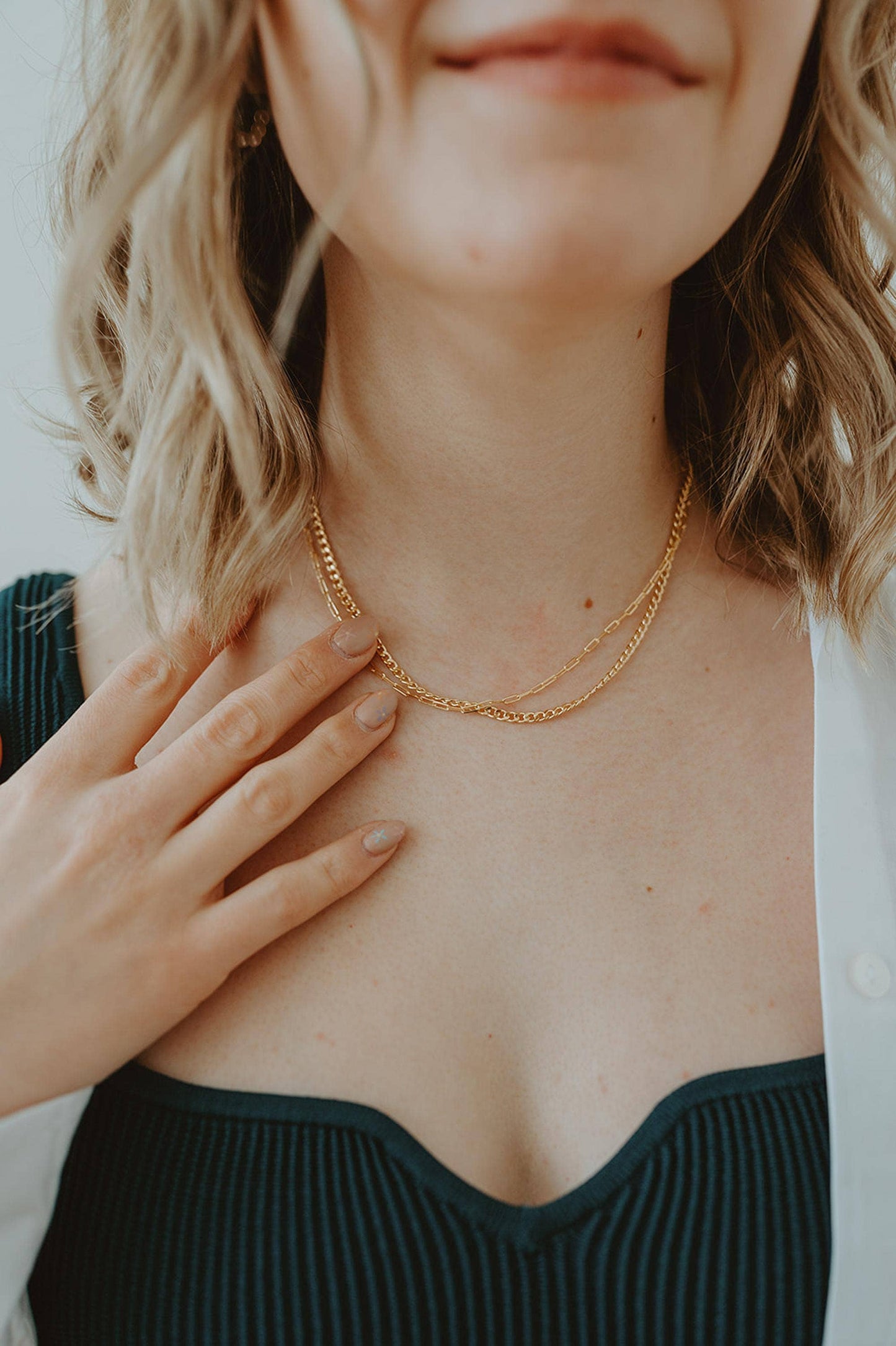 Petite Paperclip Necklace - Gold