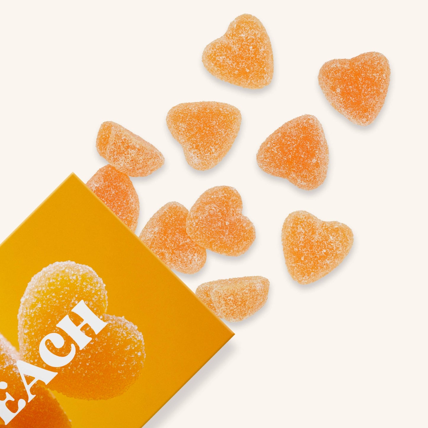 Peach Bellini Gummies, Chewy Candies, Alcohol-Free
