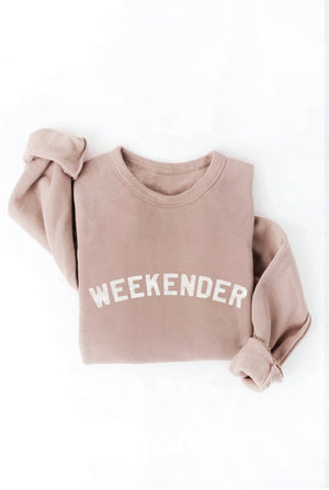 WEEKENDER Graphic Sweatshirt: HEATHER DUST