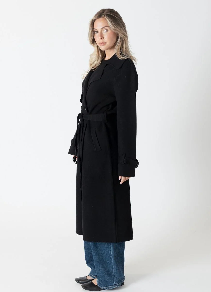 Lyla + Luxe Preston Knit Trench Coat jacket