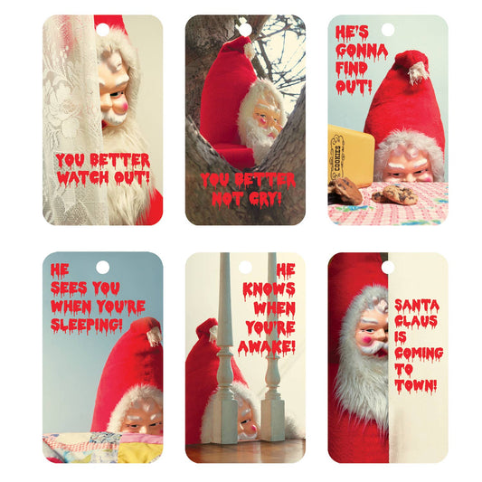 Creepy Santa gift tags