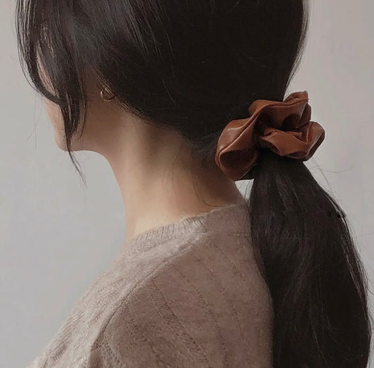 Faux Leather Scrunchie