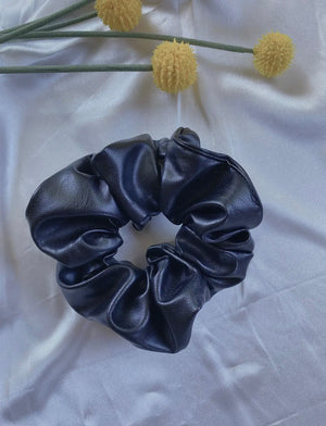 Faux Leather Scrunchie