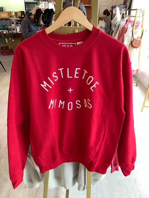 
                
                    Load image into Gallery viewer, Everyday Red Crew Neck Sweater | Mistletoe + Mimosas: lol
                
            
