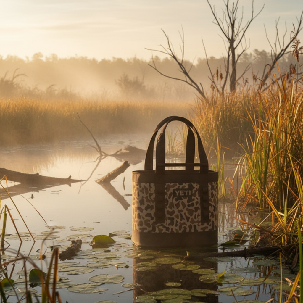 Yeti_wetlands_camo_camino_carryalL hunting camp
Woods background  