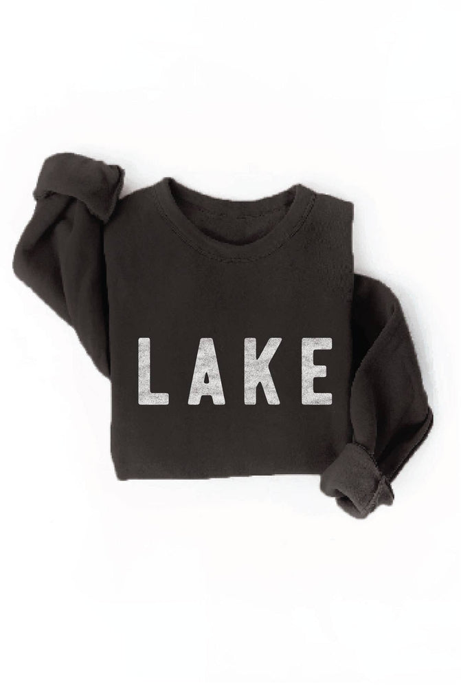 LAKE Graphic Sweatshirt: BLACK