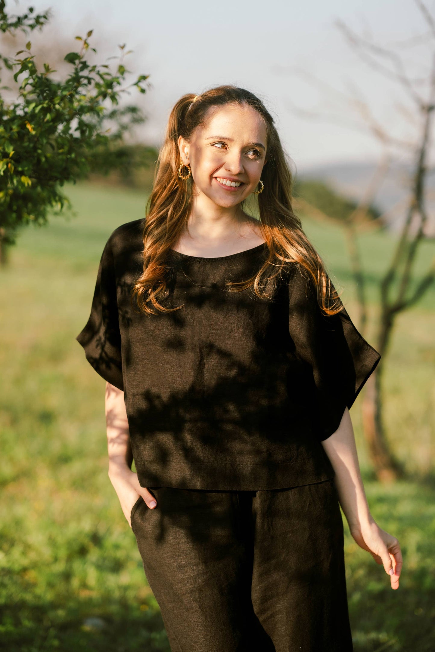 Pure Linen Beige Top