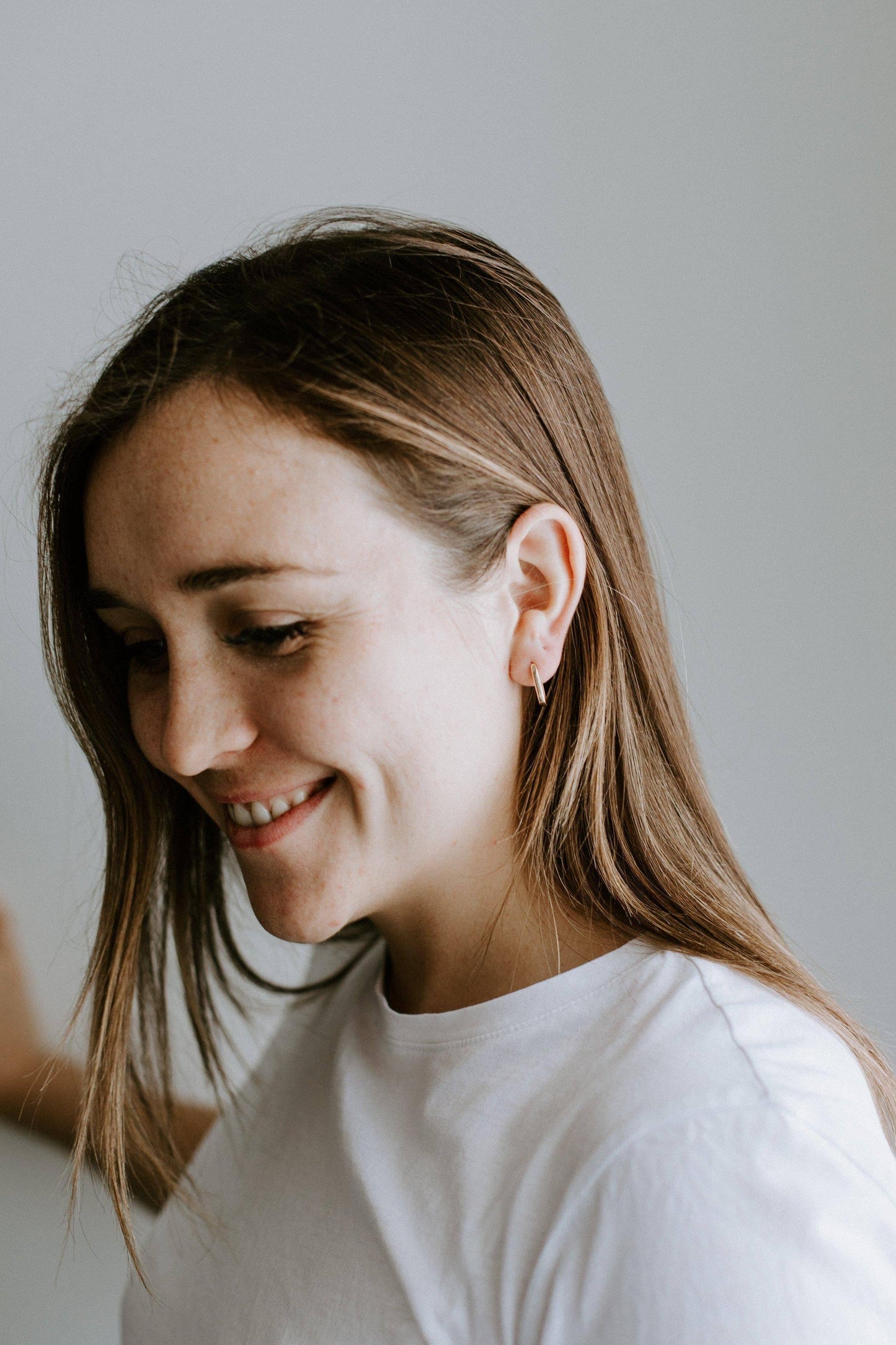 Rectangle Huggie Hoop Earrings