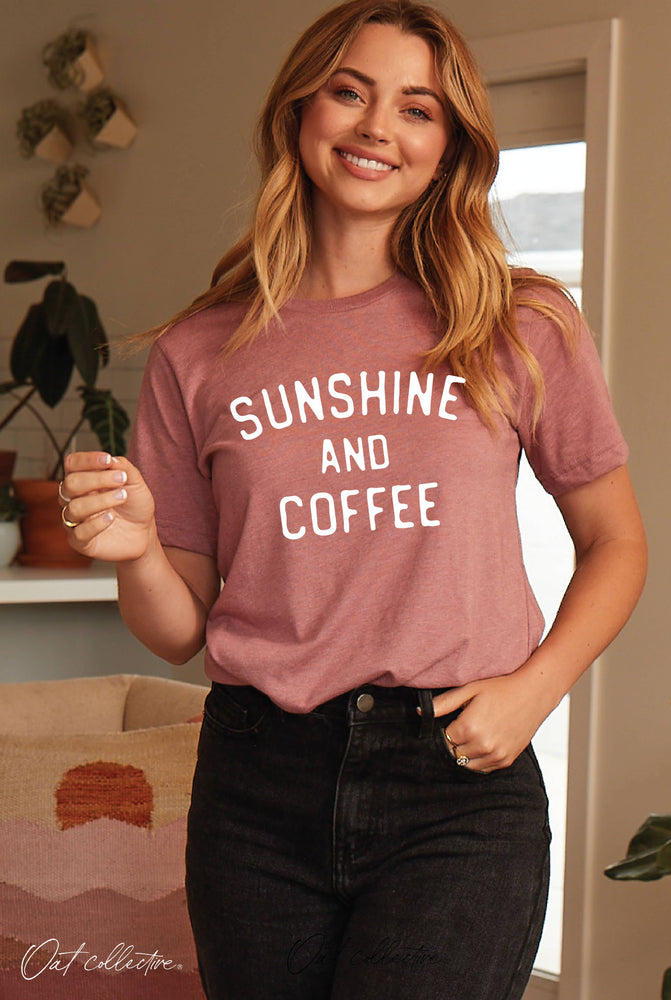 SUNSHINE AND COFFEE Graphic T-Shirt : VINTAGE WHITE / S