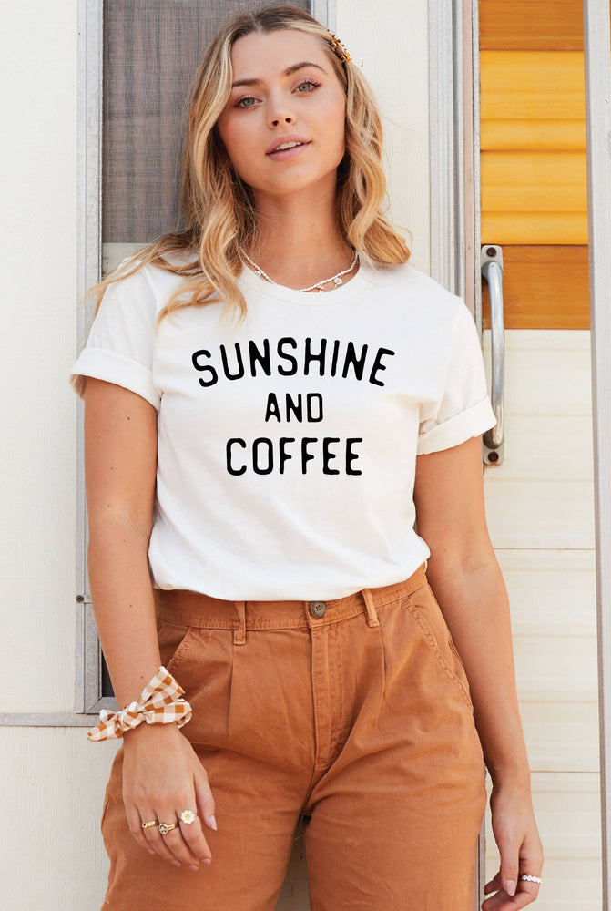 SUNSHINE AND COFFEE Graphic T-Shirt : VINTAGE WHITE / S