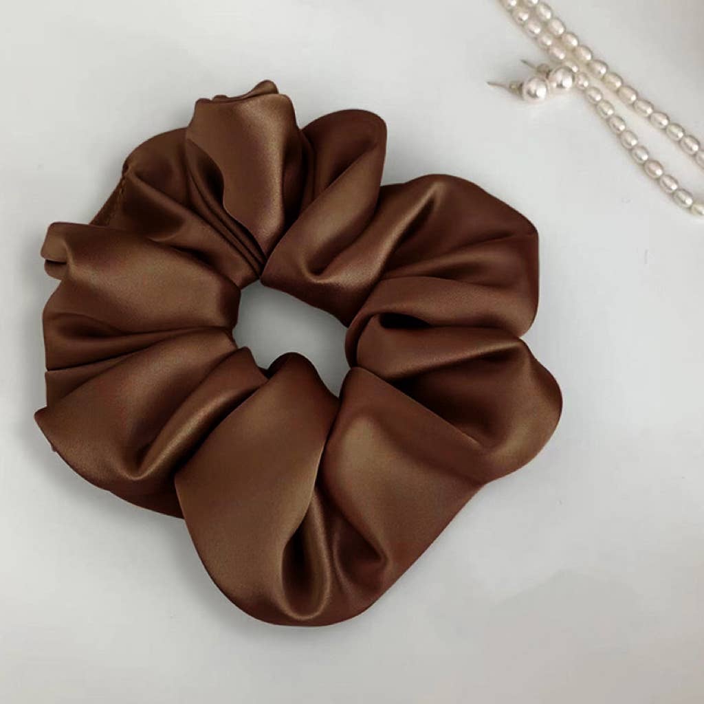 Oversized Satin Scrunchie - Soft Silk Hair Tie for Women