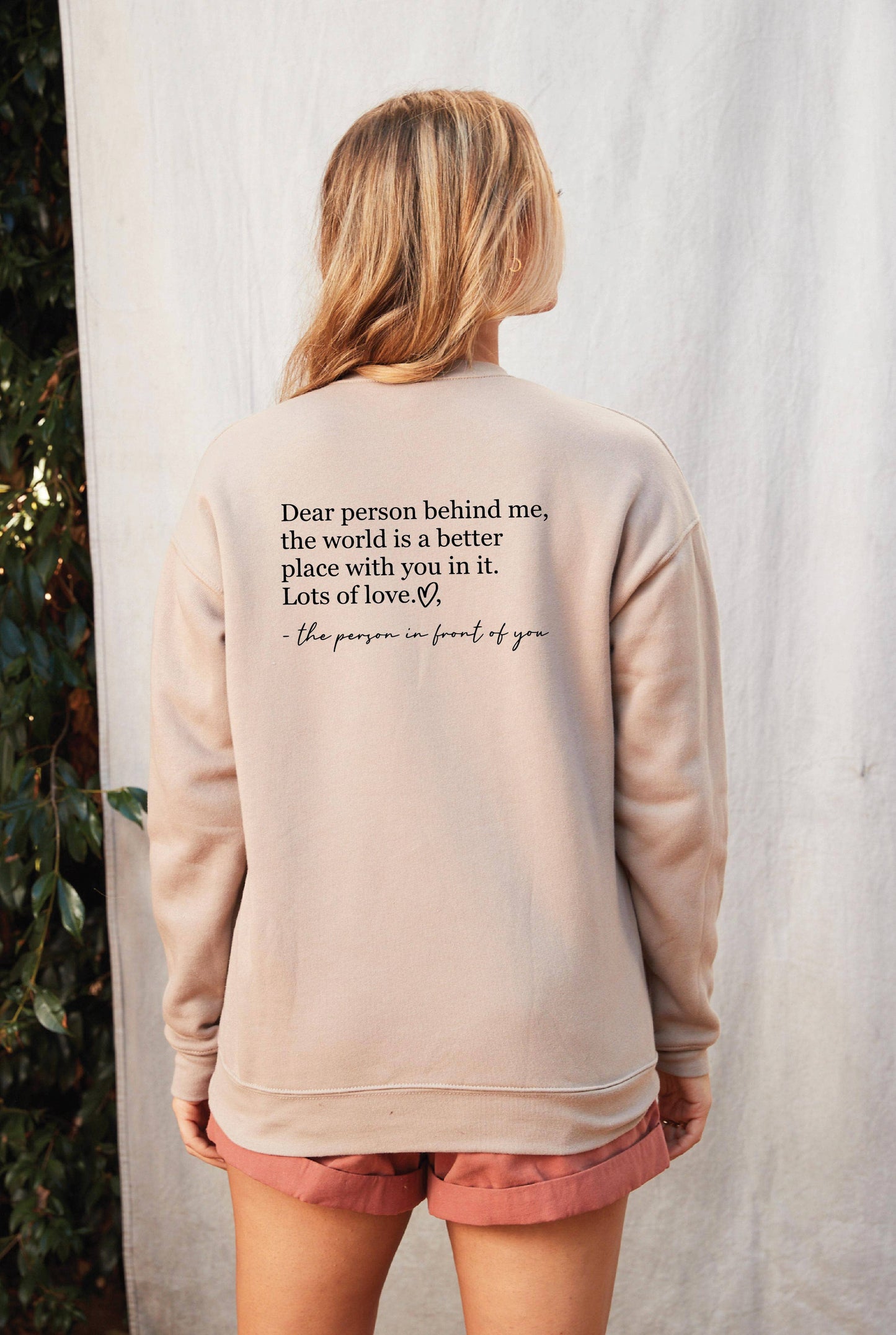 DEAR PERSON BEHIND ME Graphic Sweatshirt: BLACK Be Kind