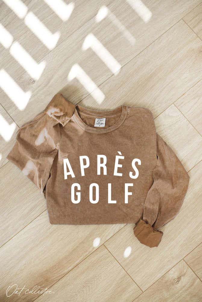 APRES GOLF Mineral Washed Long Sleeve Graphic : CREAM