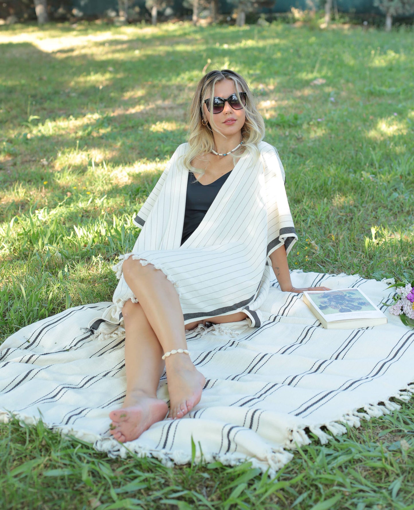 Striped Kimono and Cover Up