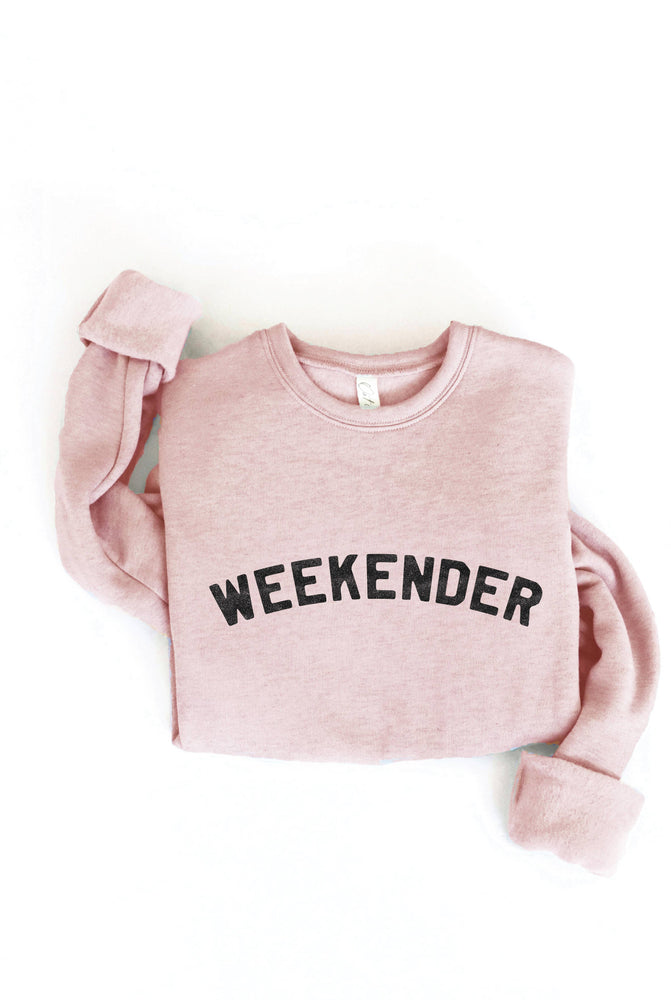 WEEKENDER Graphic Sweatshirt: HEATHER DUST