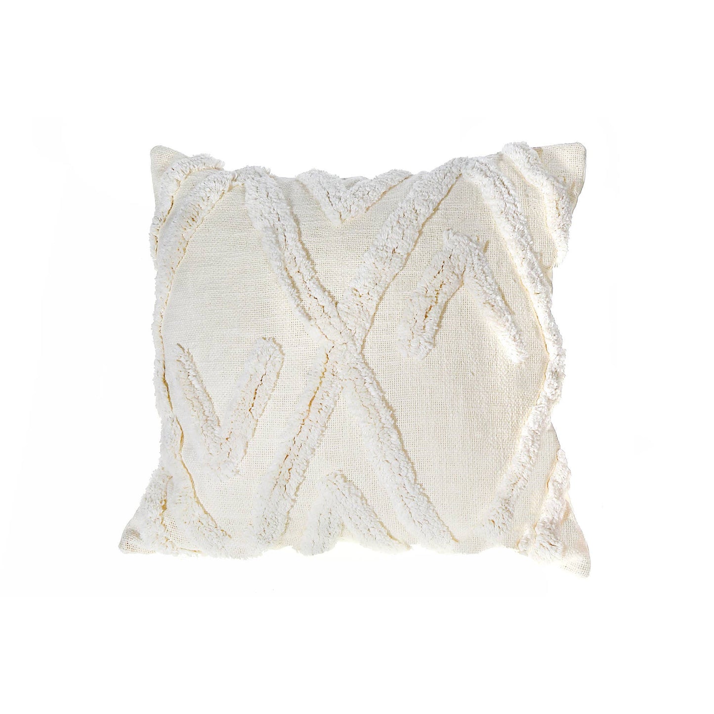 Slub Cotton Ivory Cushion Arrow Vacuum Packed
