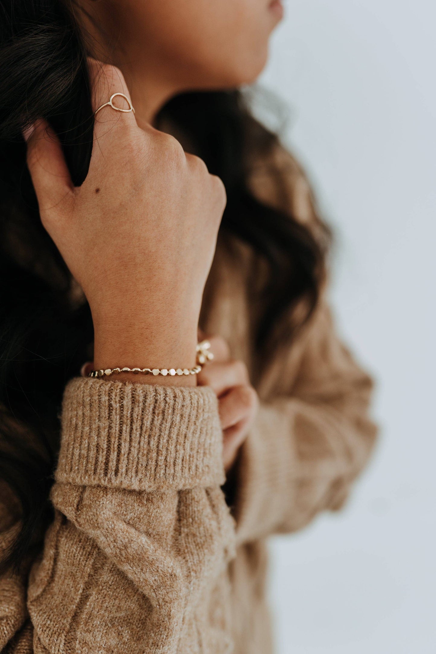 Confetti Disc Bracelet 18k Gold Filled Dainty Chain