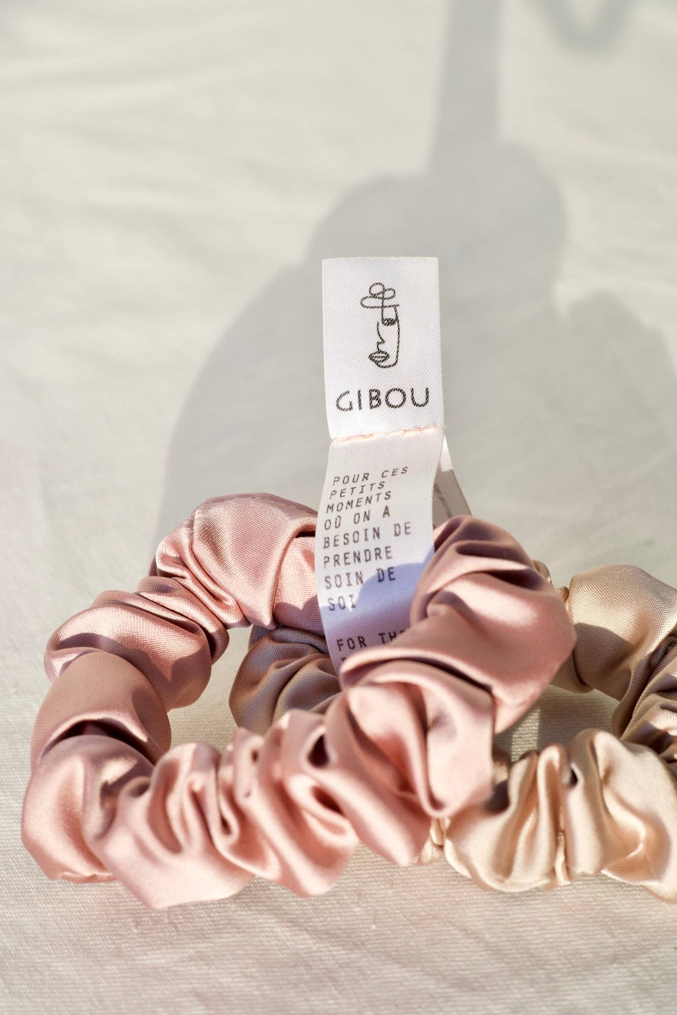 Satin Hair Scrunchie Set (2 pieces) - Luxury Hair Ties Made in Montreal by Gibou