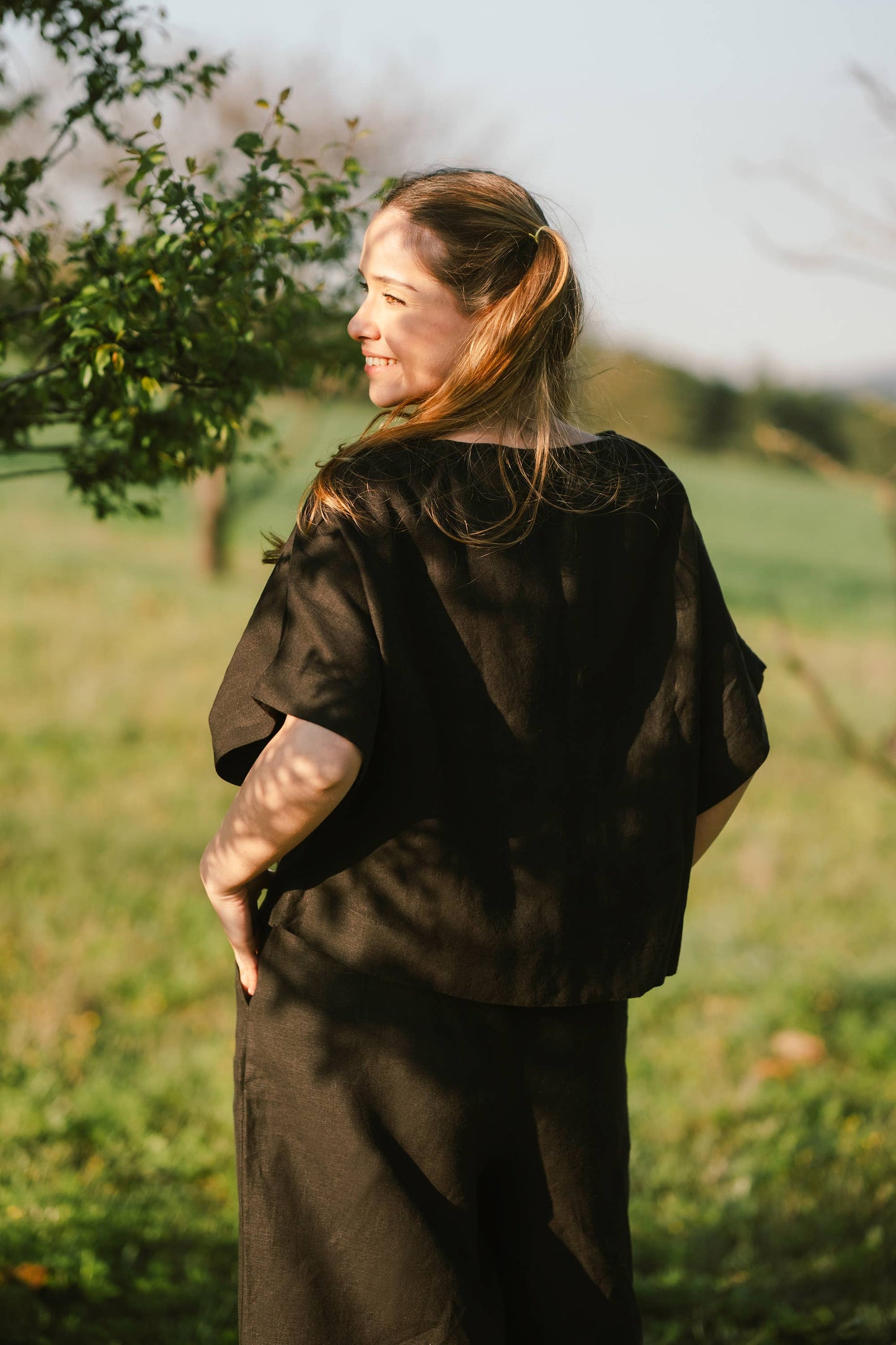 Pure Linen Beige Top