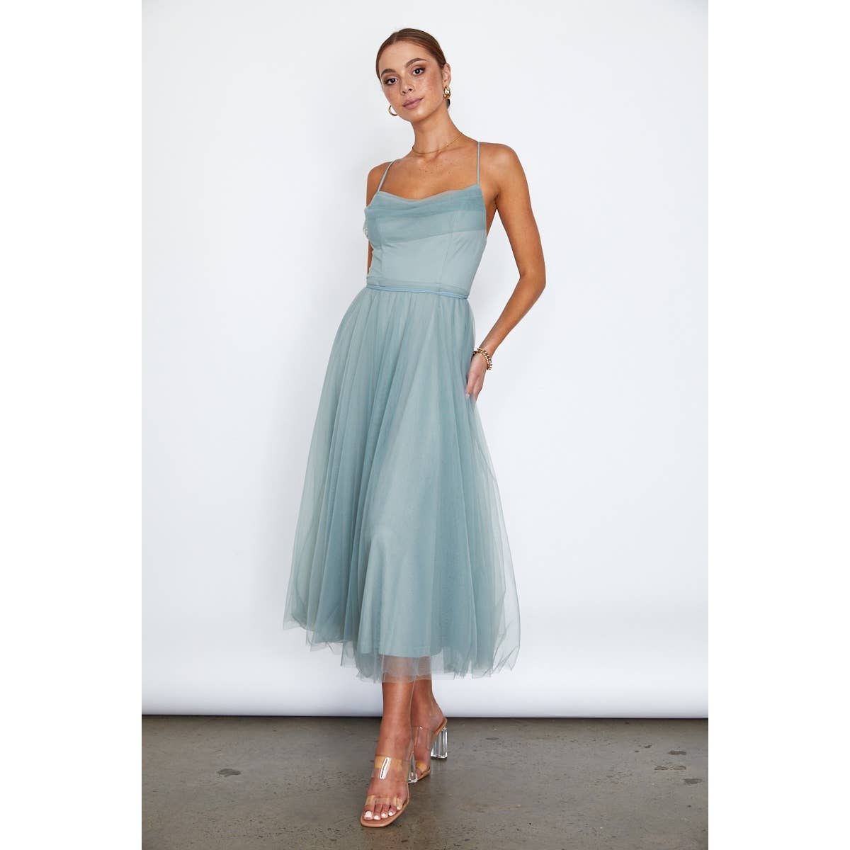 Sage Tulle Ballerina MIDI Dress