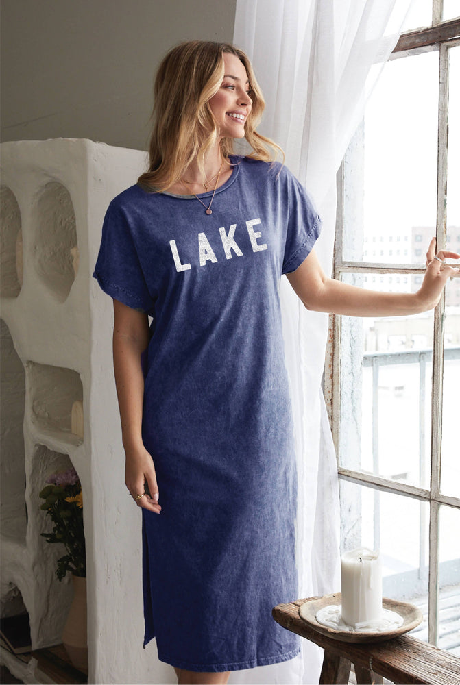 LAKE  Mineral Graphic Dress: MIENRAL BLACK