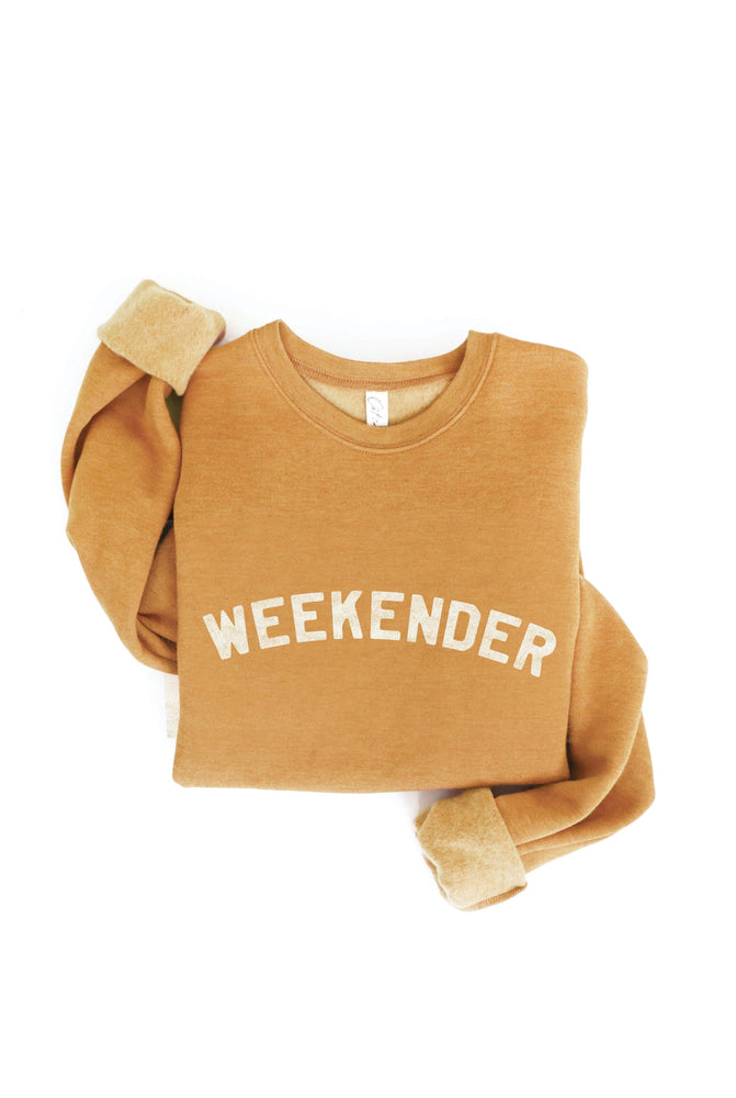 WEEKENDER Graphic Sweatshirt: HEATHER DUST