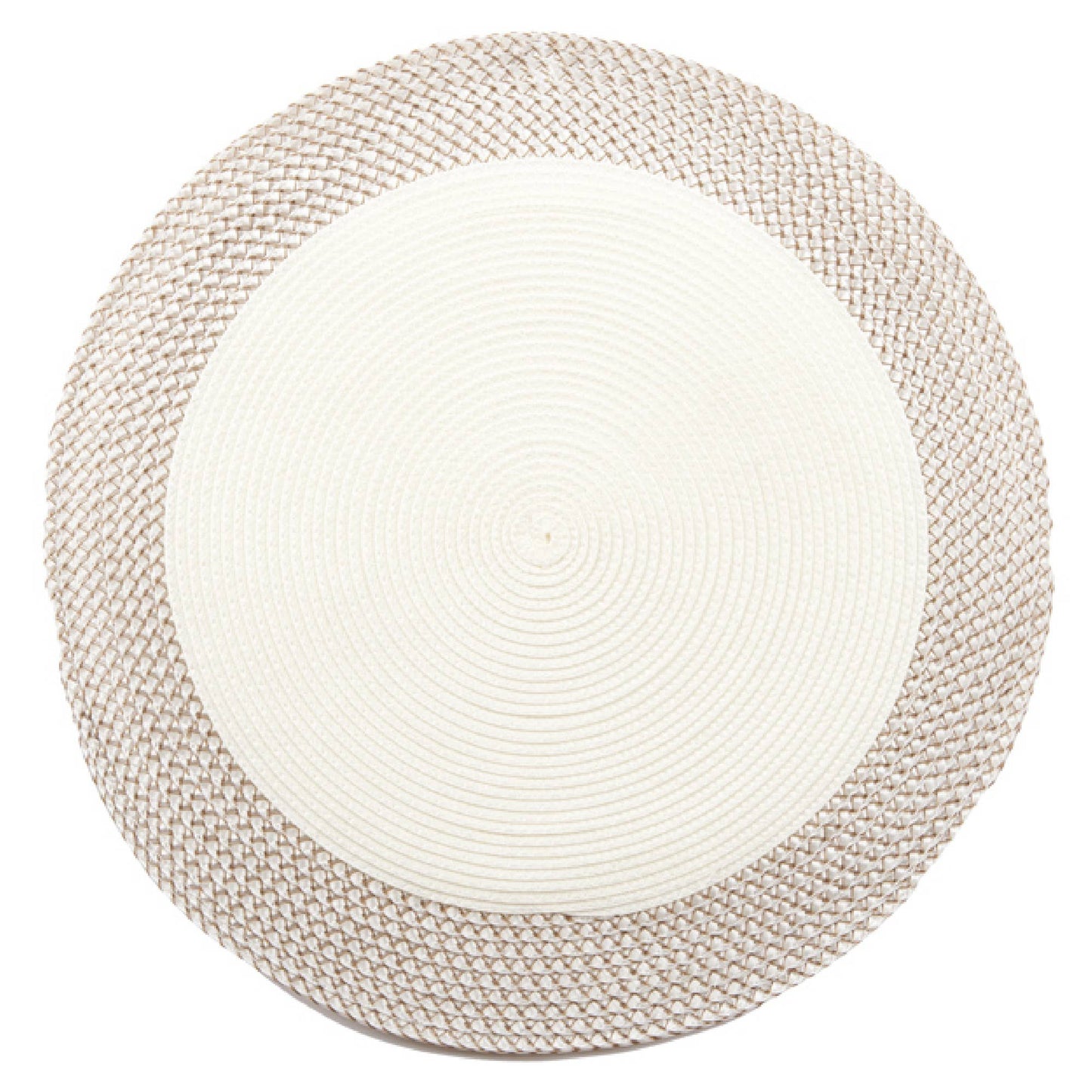 Vinyl Round Placemat With Border White