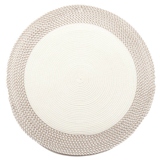 Vinyl Round Placemat With Border White