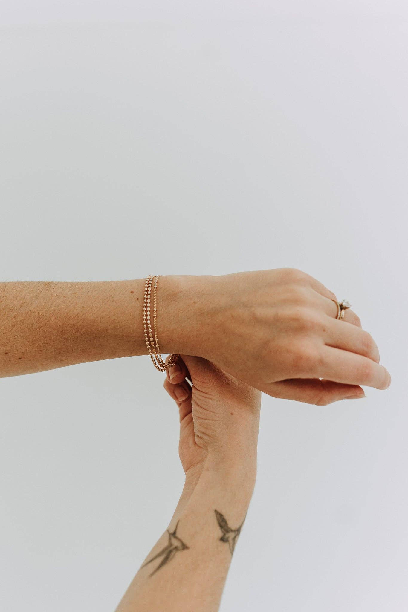 Triple Chain Bracelet Gold Filled Layered Bracelet