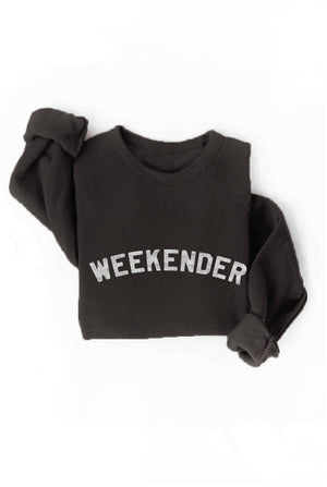 WEEKENDER Graphic Sweatshirt: HEATHER DUST