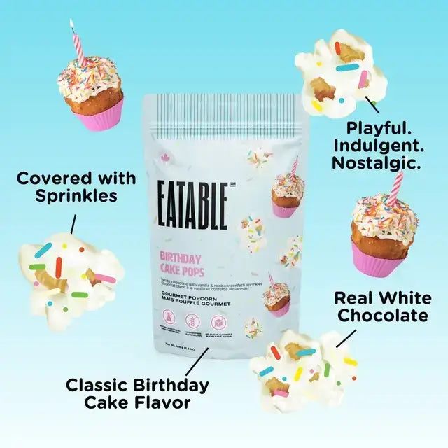 Birthday Cake Pops 🎂 White Chocolate Rainbow Popcorn