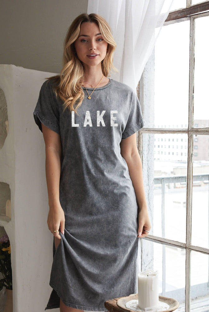 LAKE  Mineral Graphic Dress: MIENRAL BLACK