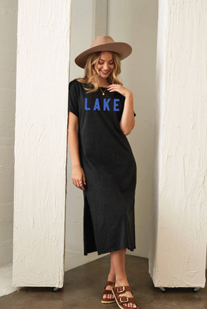 LAKE  Mineral Graphic Dress: MIENRAL BLACK