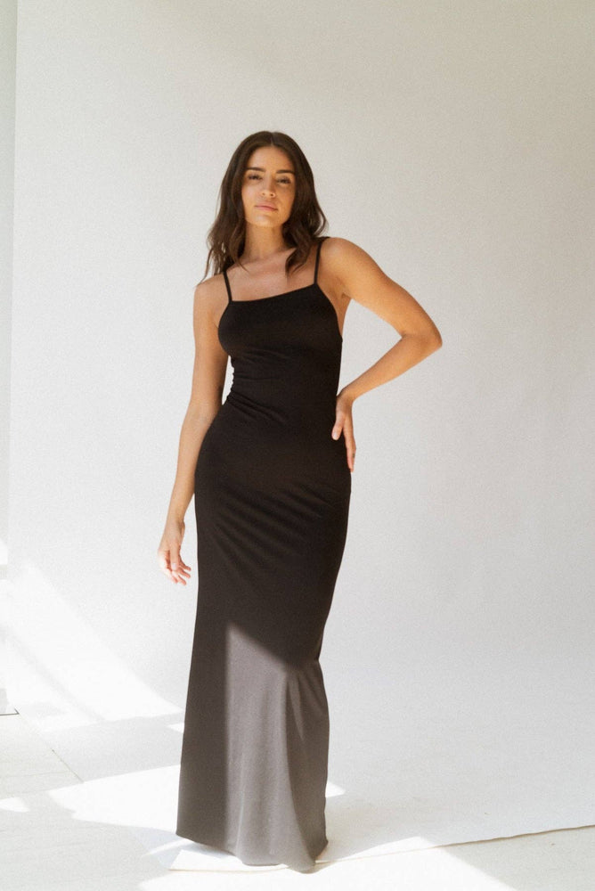 
                
                    Load image into Gallery viewer, The Only Long Dress in Matte Black
                
            