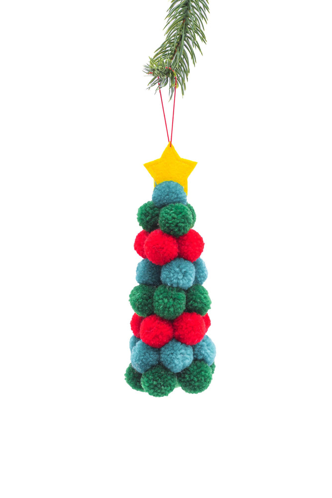 
                
                    Load image into Gallery viewer, Ornament - Green Hanging Pompom Tree  as
                
            