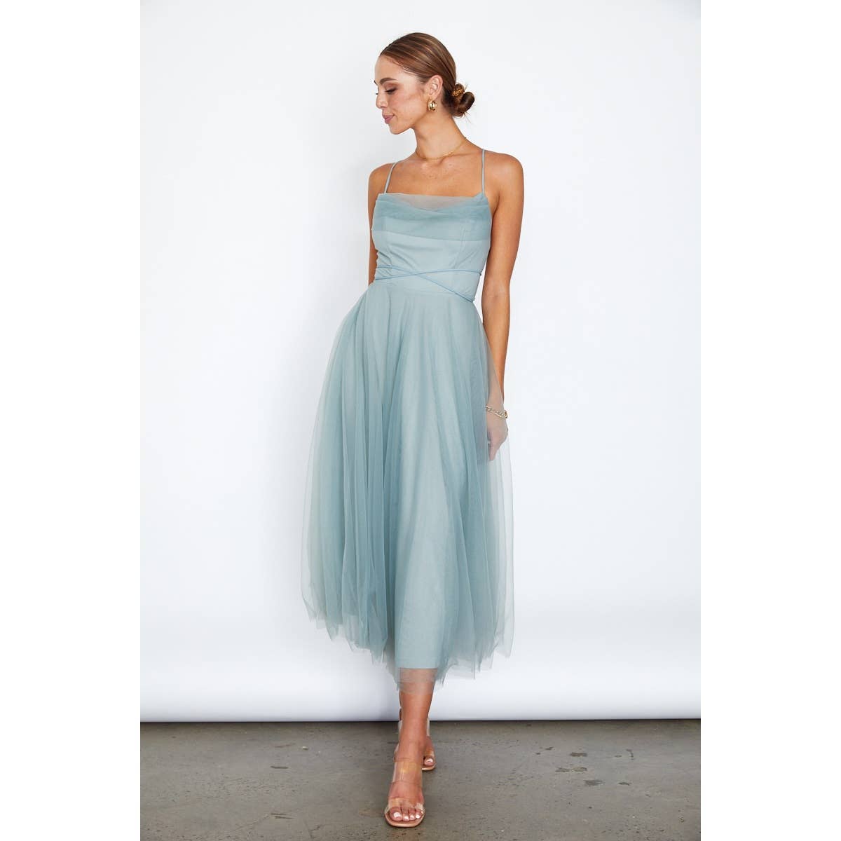 Sage Tulle Ballerina MIDI Dress